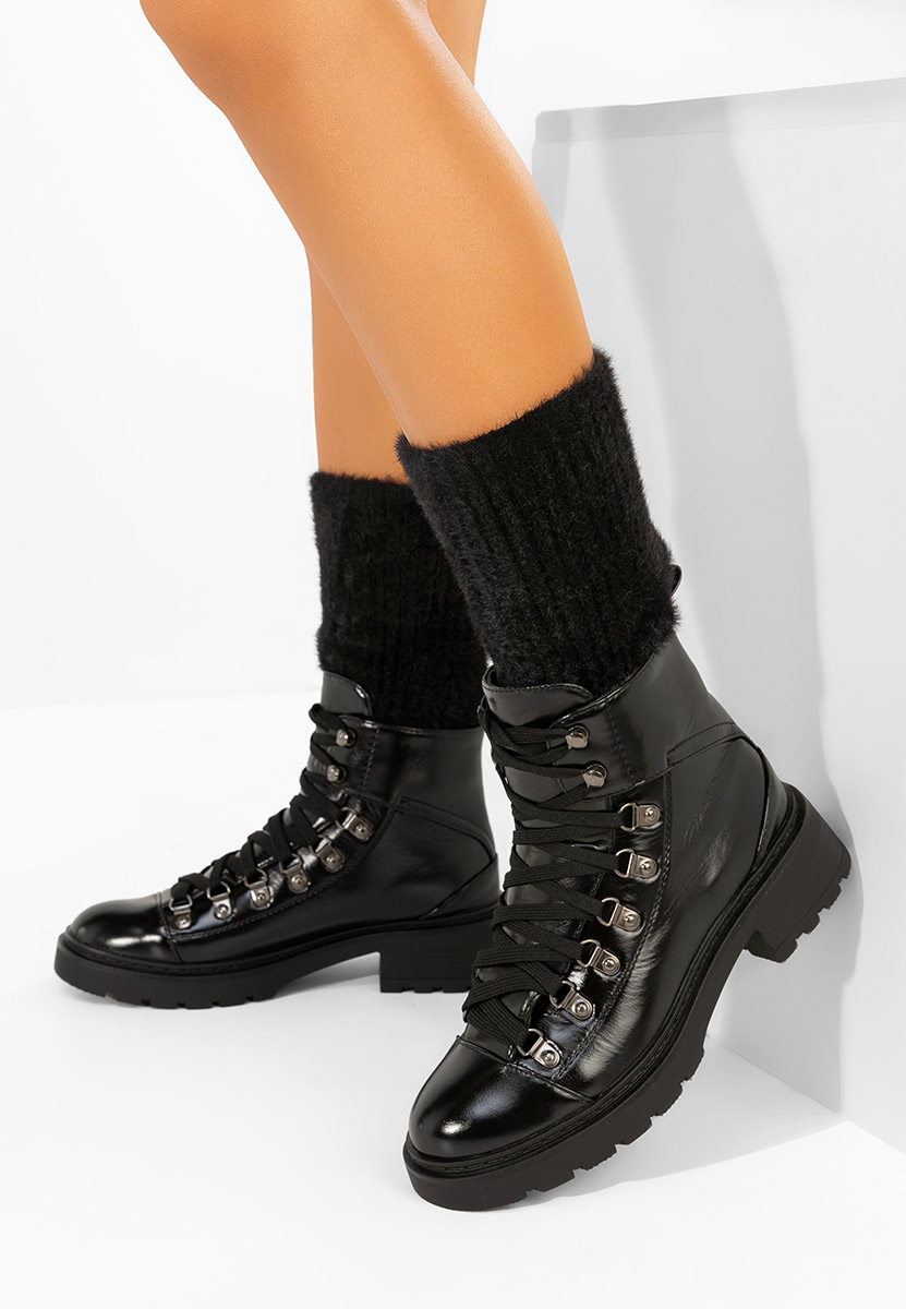 Ženske gležnjače na vezanje Simonia crno