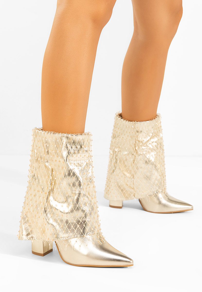 Gležnjače na block petu Almaria V2 zlatno