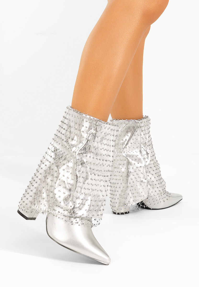 Gležnjače na block petu Almaria V2 srebrno