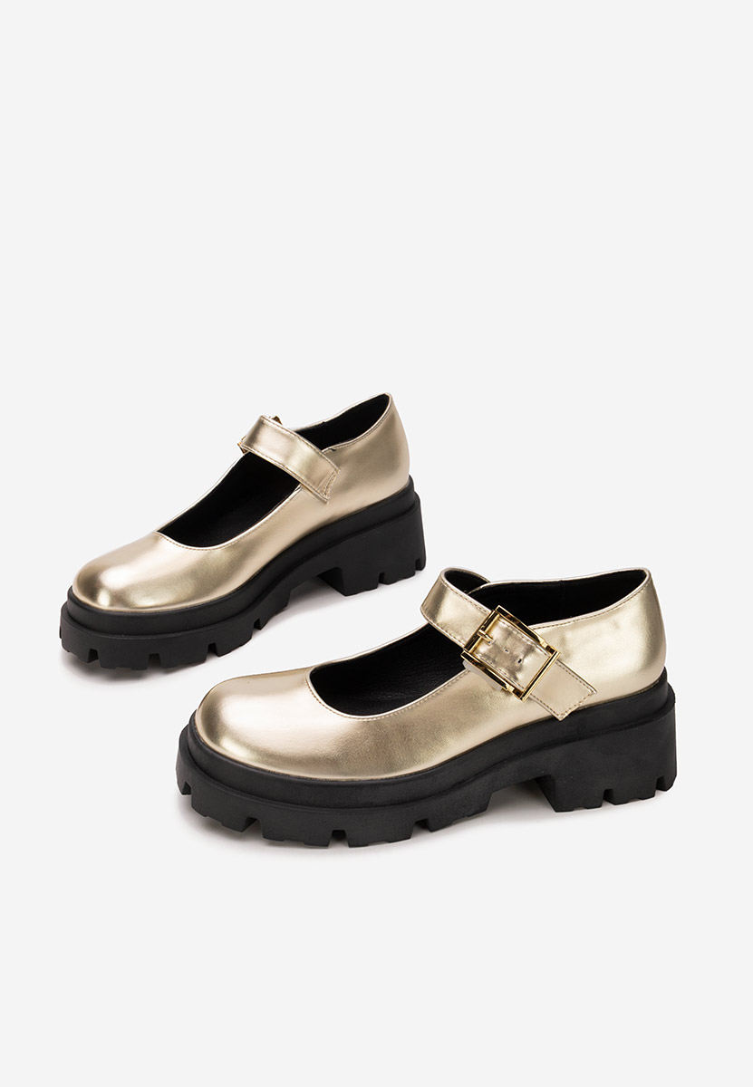 Cipele s platformom Masovia zlatno