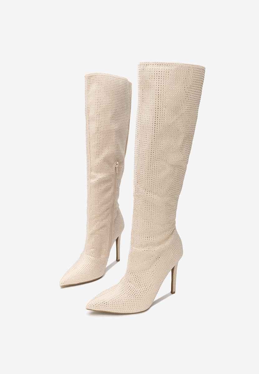 Čizme s visoku petu Minodora bež
