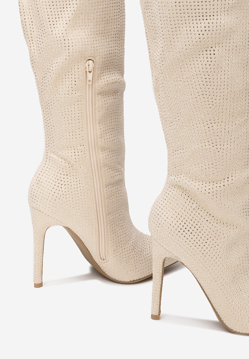 Čizme s visoku petu Minodora bež