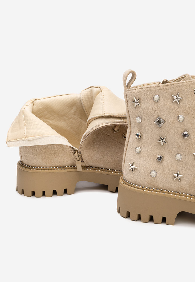 Ženske gležnjače na vezanje Stelyana bež