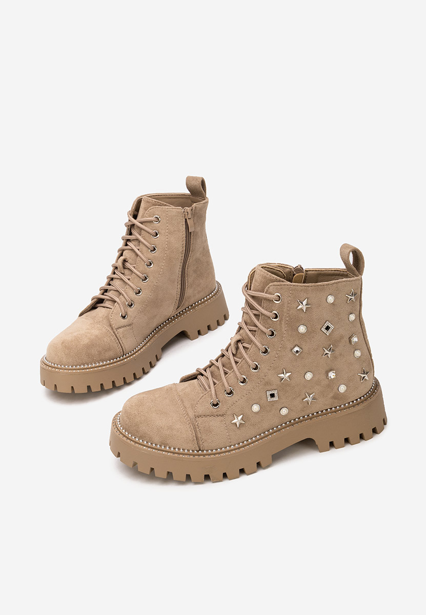 Ženske gležnjače na vezanje Stelyana kaki