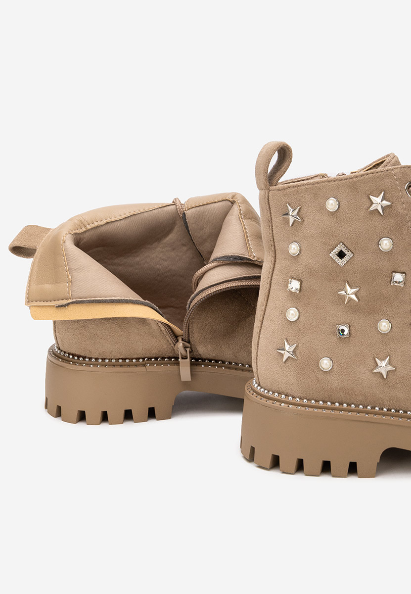 Ženske gležnjače na vezanje Stelyana kaki