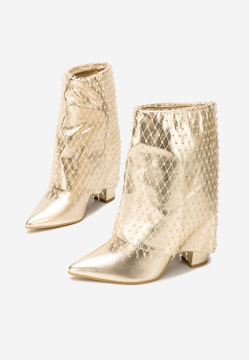 Gležnjače na block petu Almaria V2 zlatno