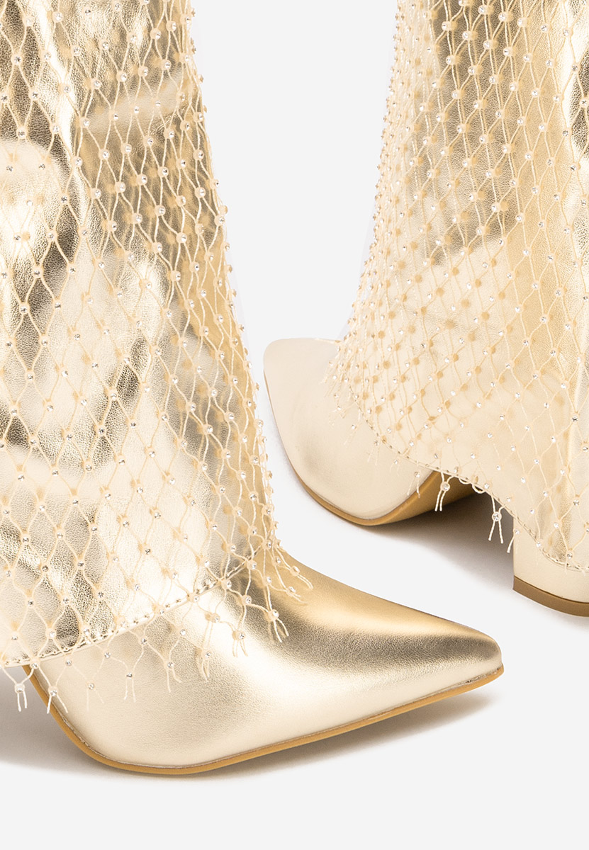 Gležnjače na block petu Almaria V2 zlatno