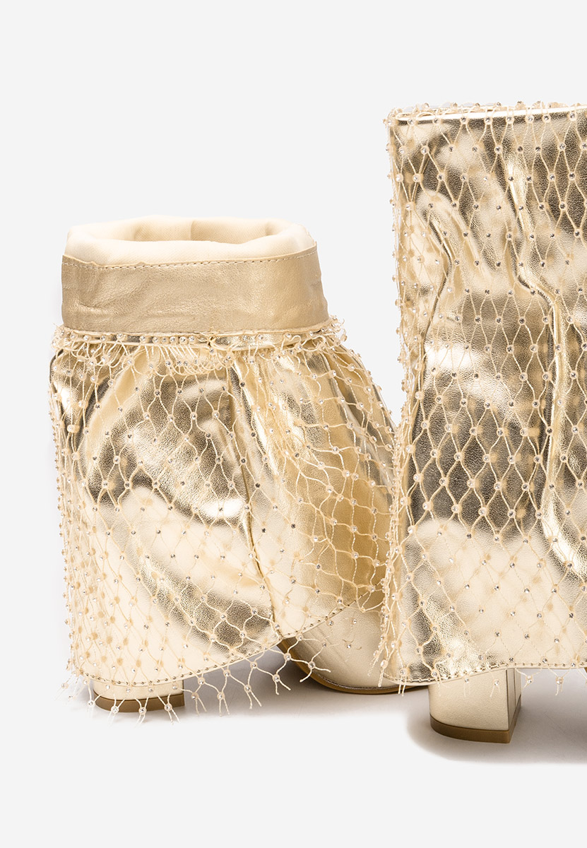 Gležnjače na block petu Almaria V2 zlatno