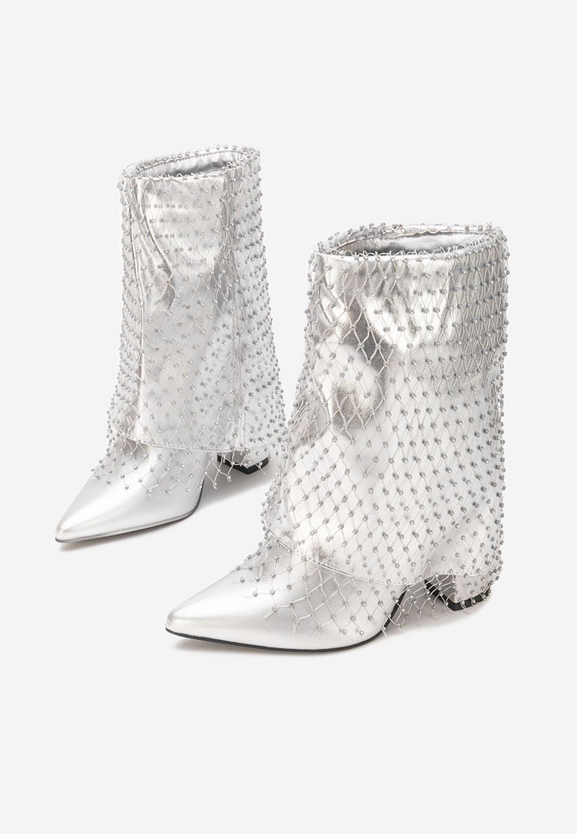 Gležnjače na block petu Almaria V2 srebrno