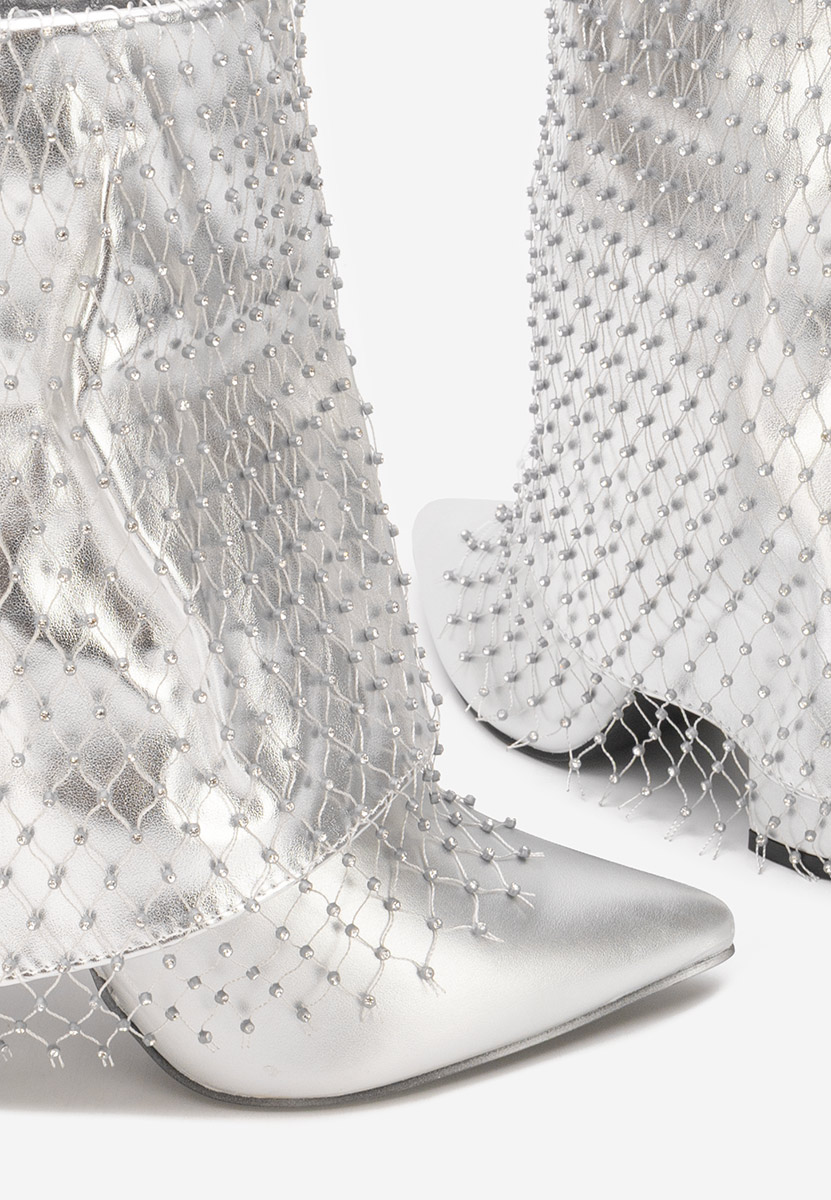 Gležnjače na block petu Almaria V2 srebrno