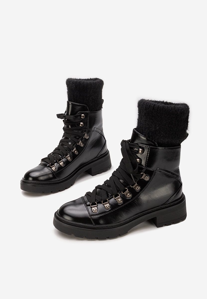 Ženske gležnjače na vezanje Simonia crno