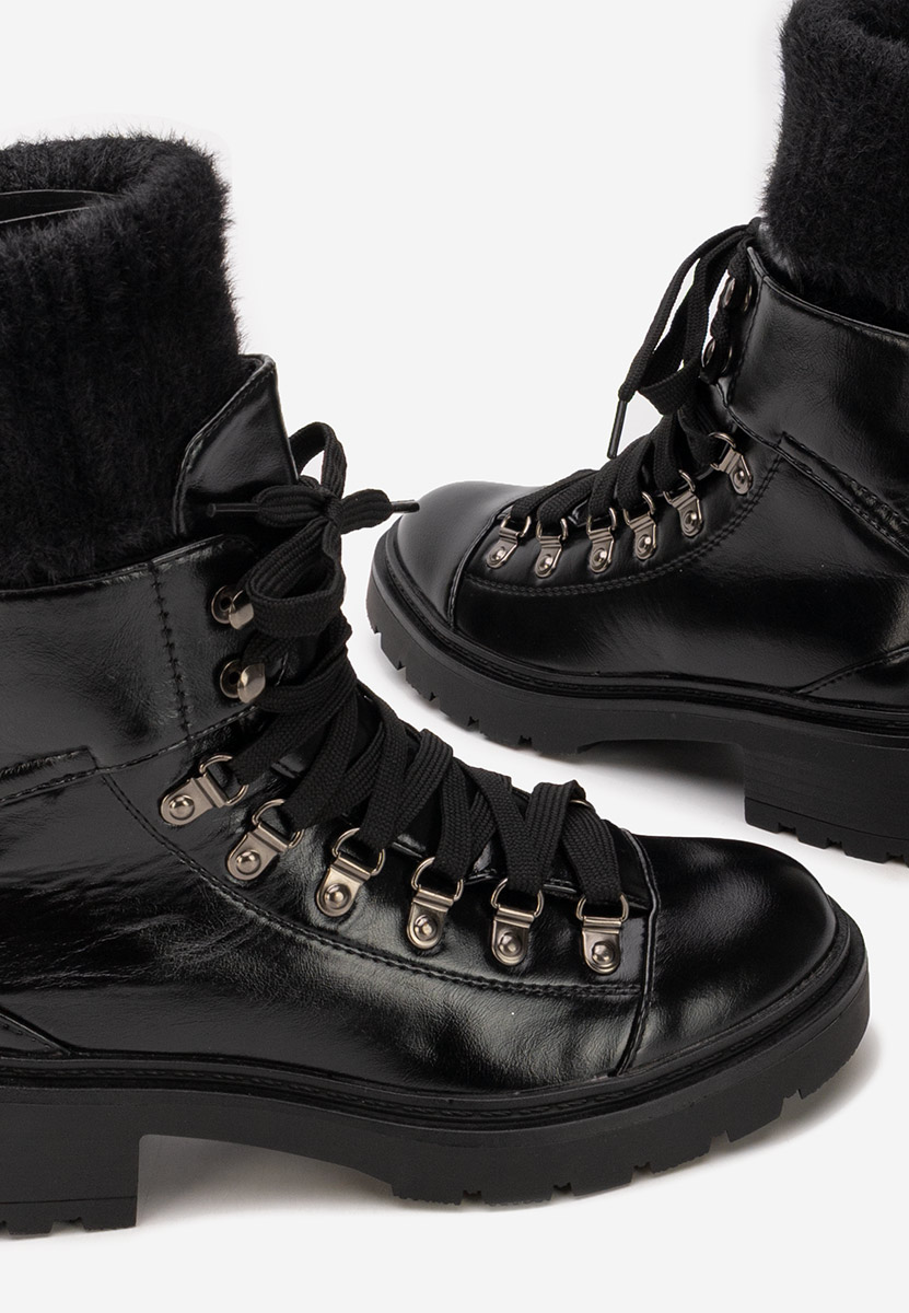 Ženske gležnjače na vezanje Simonia crno