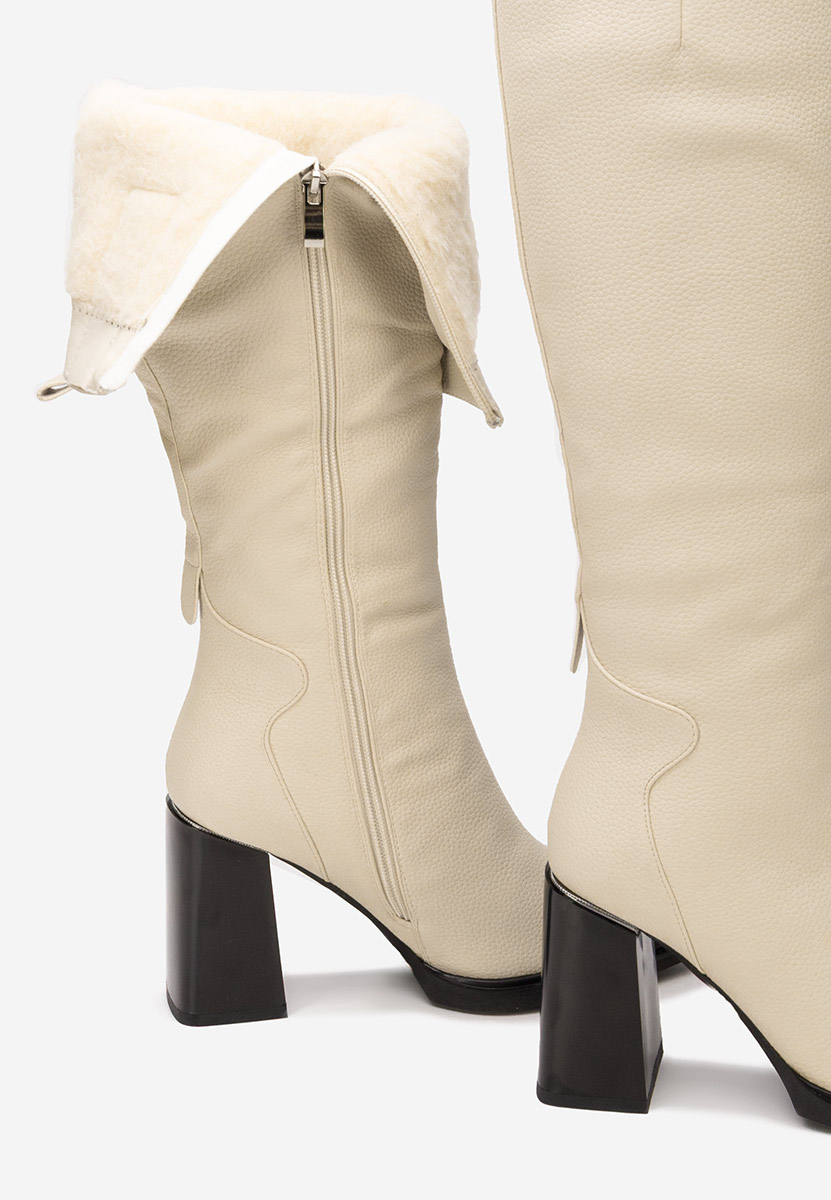 Čizmice na blok petu Ricardia bež