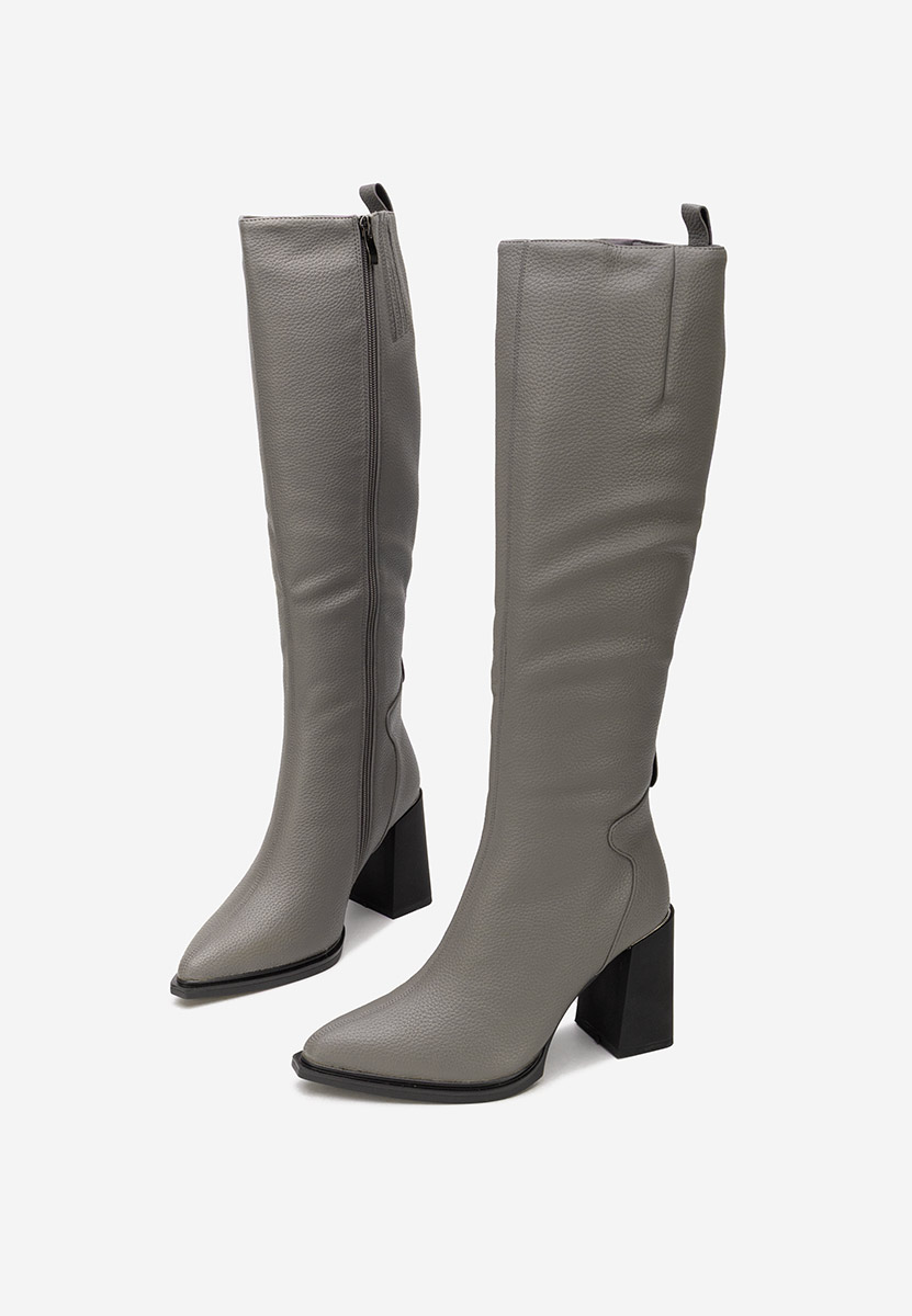 Čizmice na blok petu Ricardia sivo