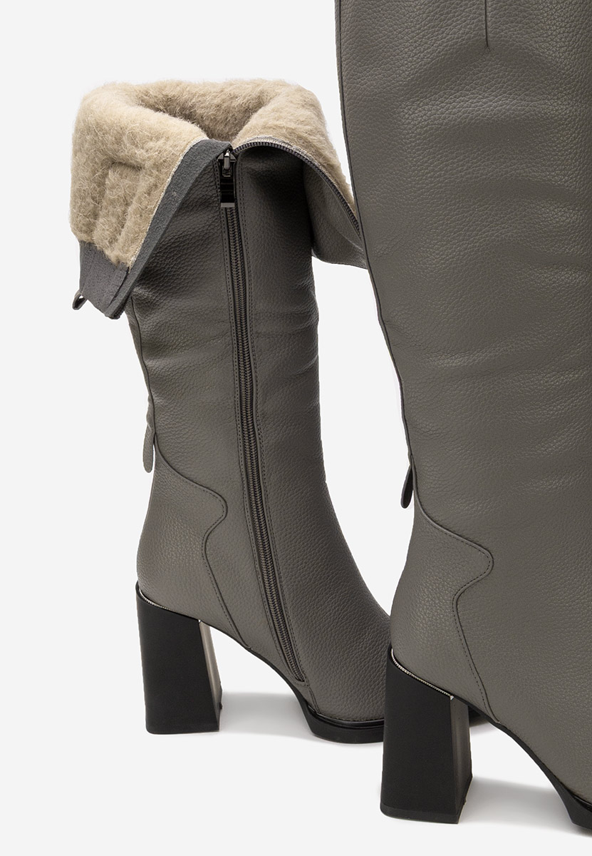 Čizmice na blok petu Ricardia sivo