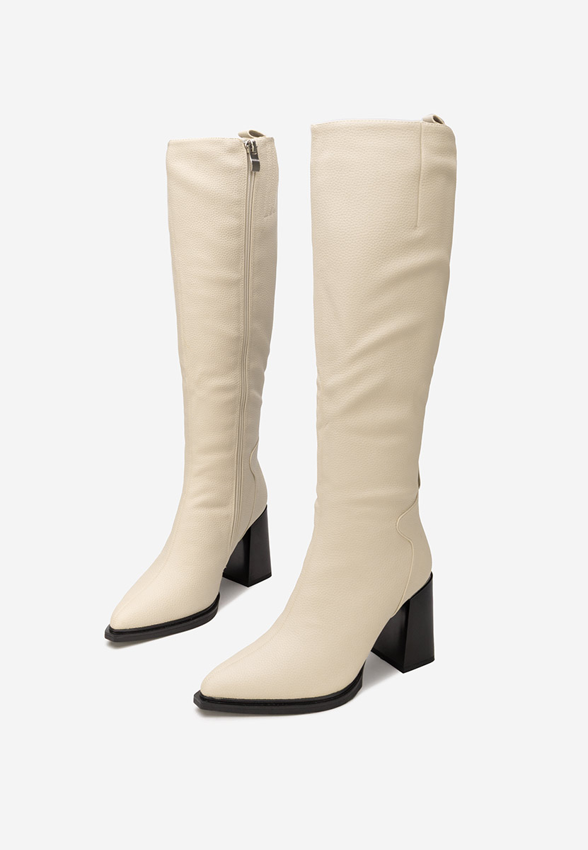 Čizmice na blok petu Ricardia bež