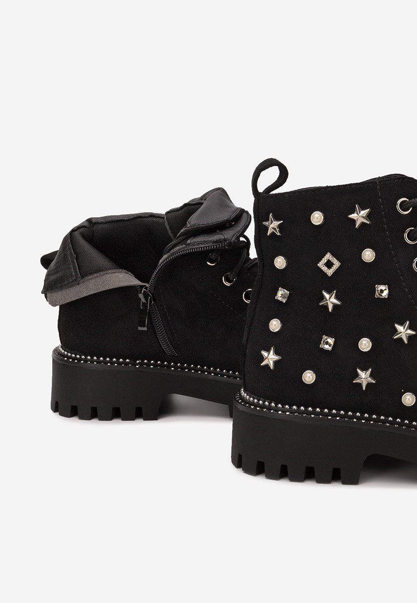 Ženske gležnjače na vezanje Stelyana crno