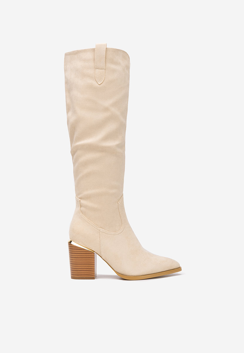 Čizmice na blok petu Jasaria bež