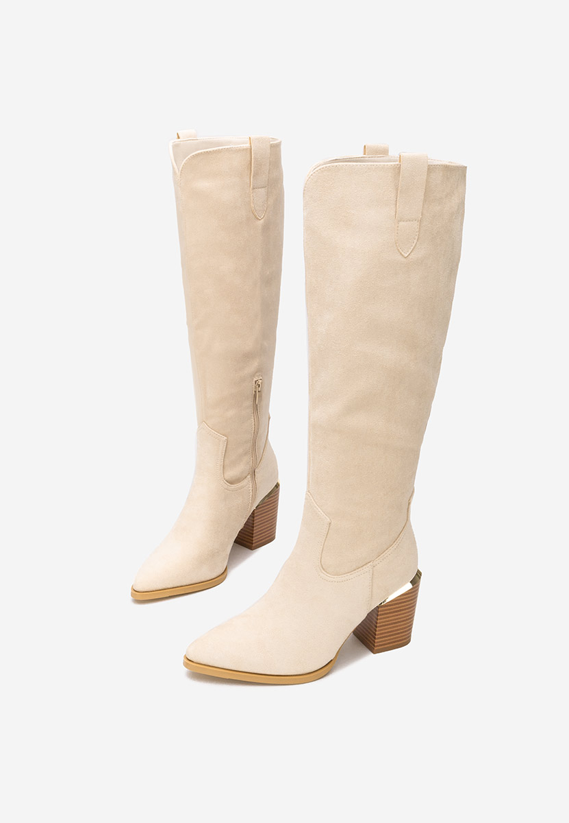 Čizmice na blok petu Jasaria bež