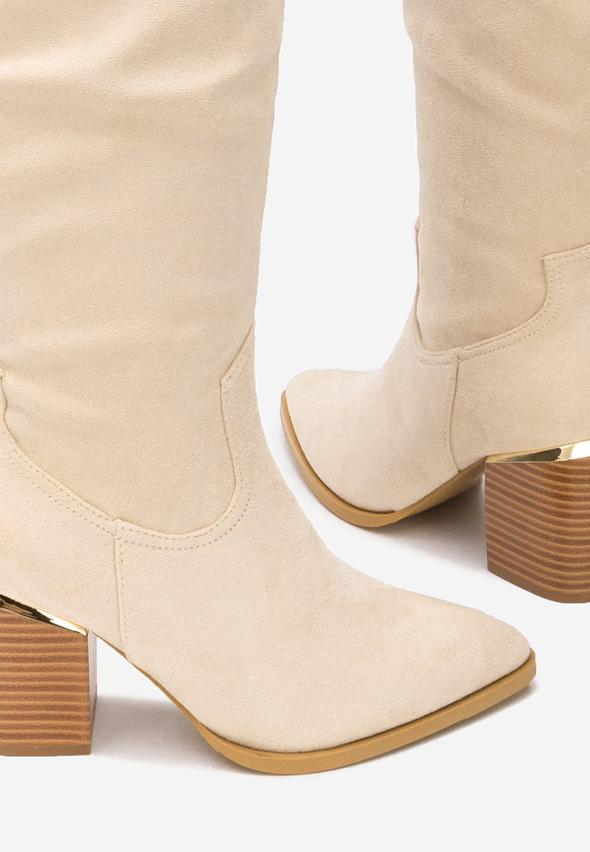 Čizmice na blok petu Jasaria bež