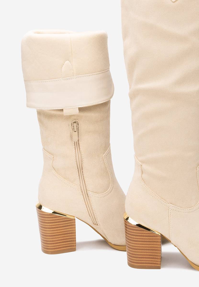 Čizmice na blok petu Jasaria bež