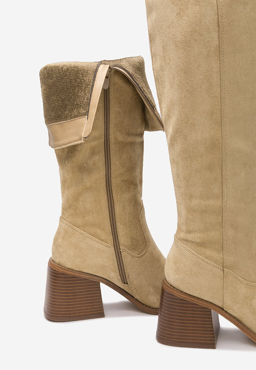 Čizmice na blok petu Kalvesa kaki