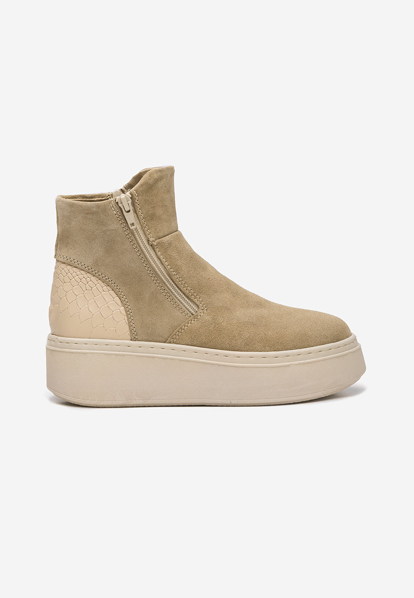 Kožne ženske gležnjače Andiora bež