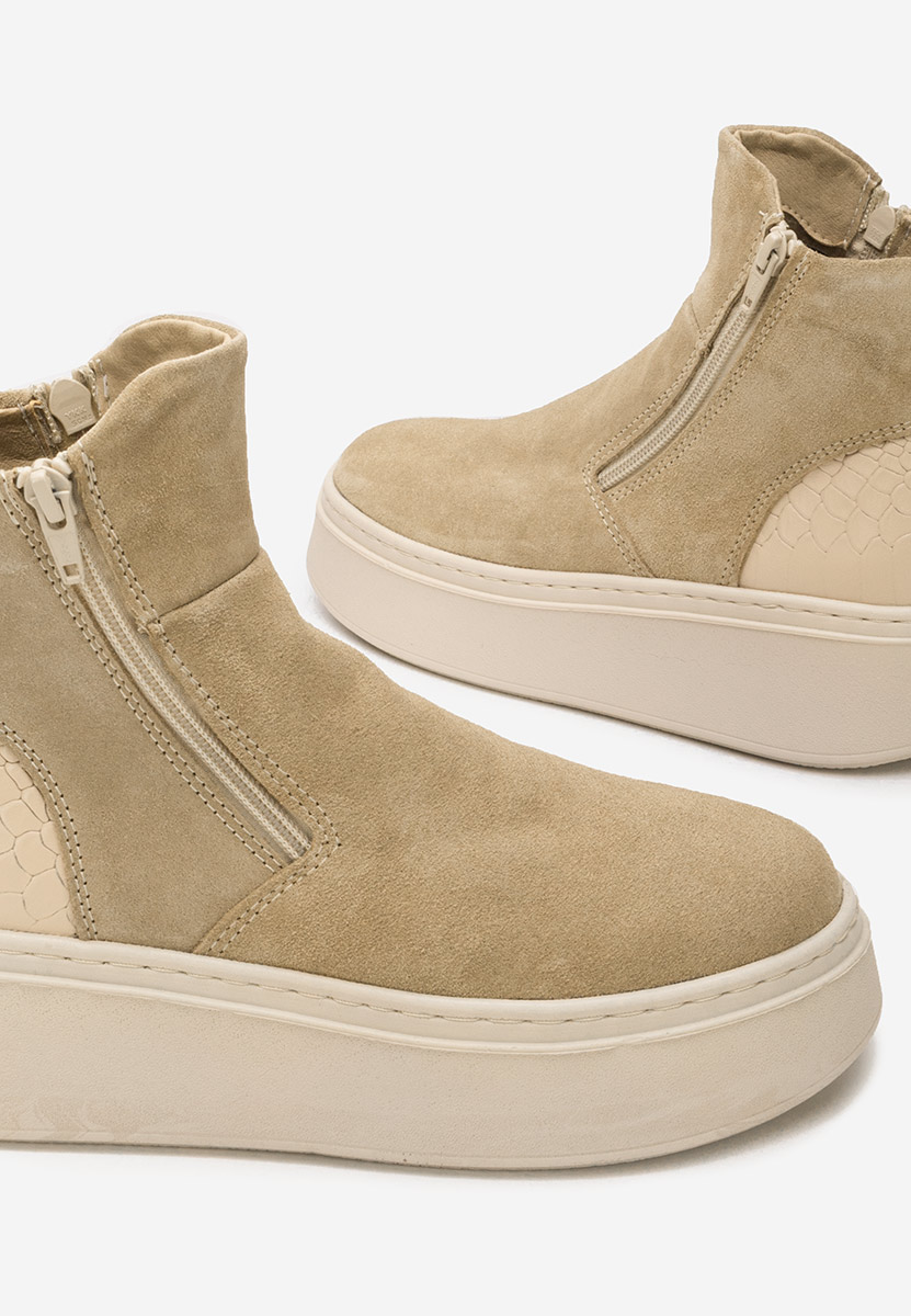 Kožne ženske gležnjače Andiora bež