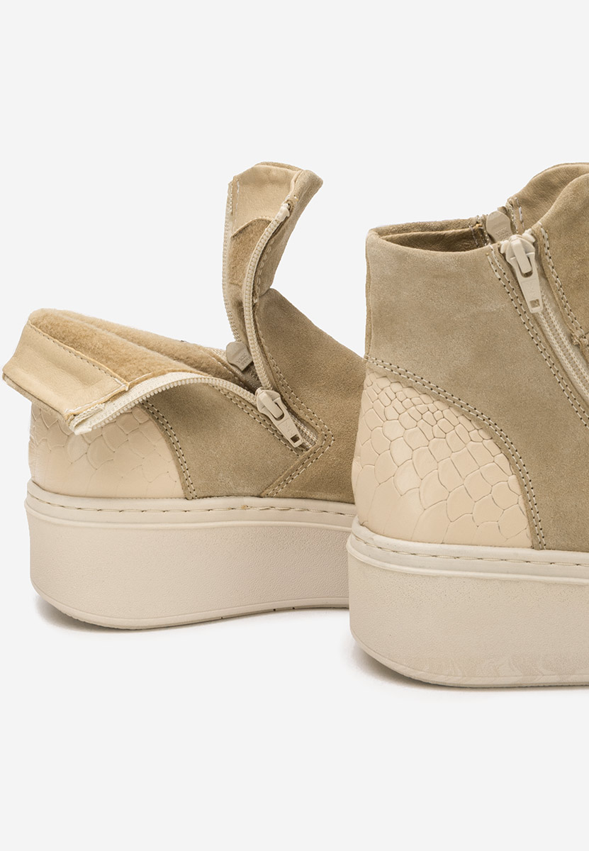 Kožne ženske gležnjače Andiora bež