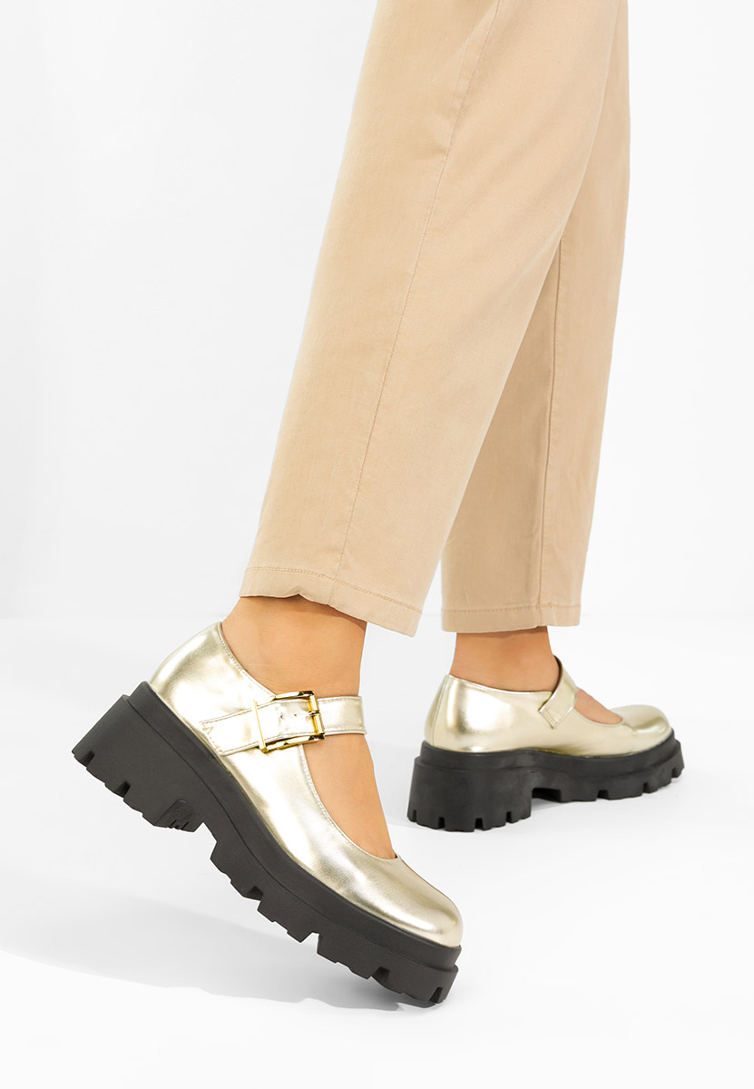 Cipele s platformom Masovia zlatno
