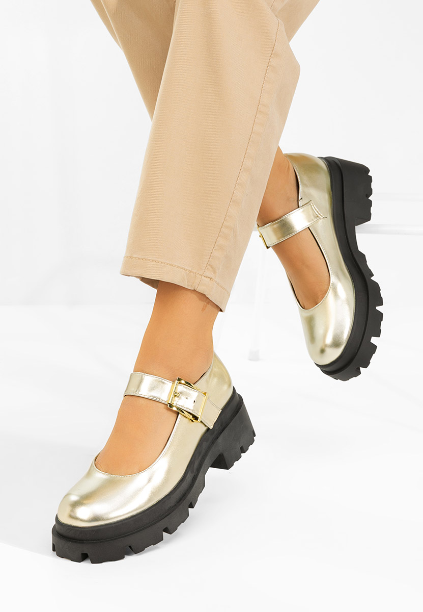 Cipele s platformom Masovia zlatno