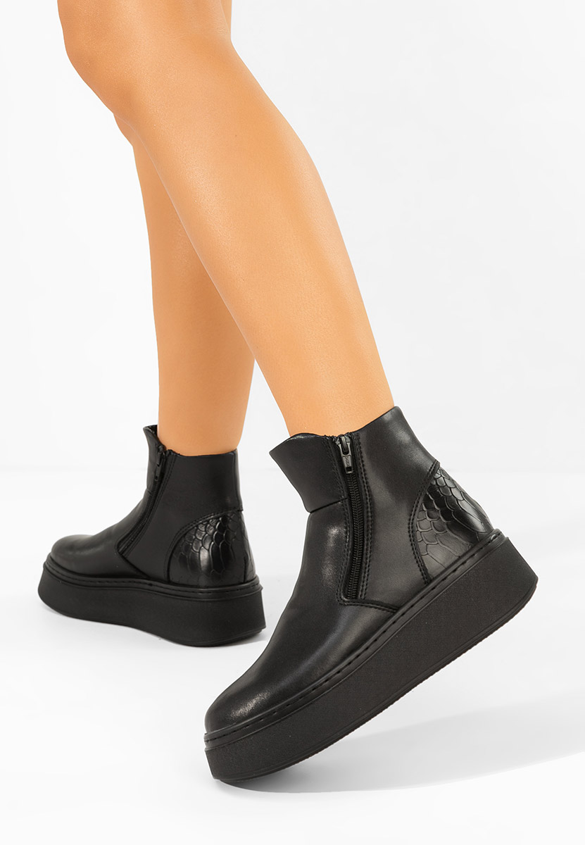 Kožne ženske gležnjače Andiora V2 crno