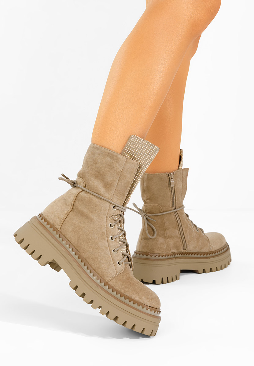 Ženske gležnjače na vezanje Siennara kaki