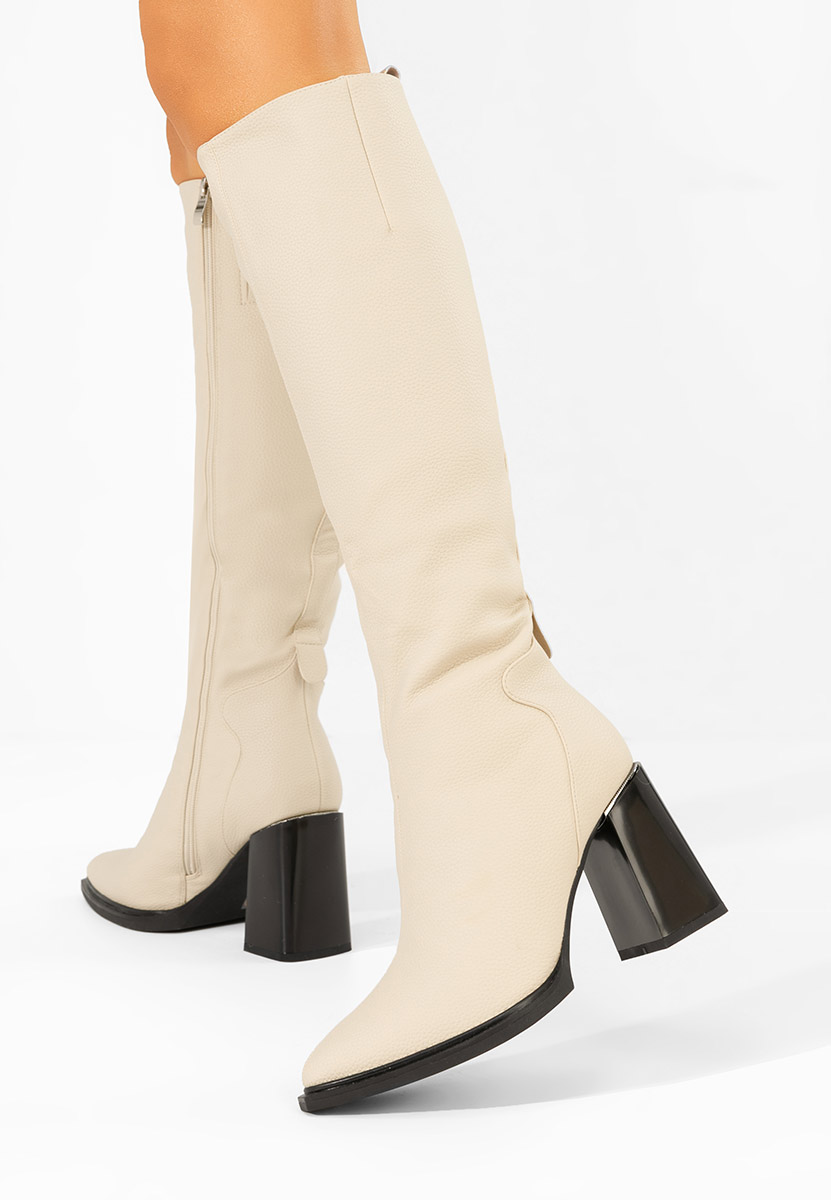 Čizmice na blok petu Ricardia bež
