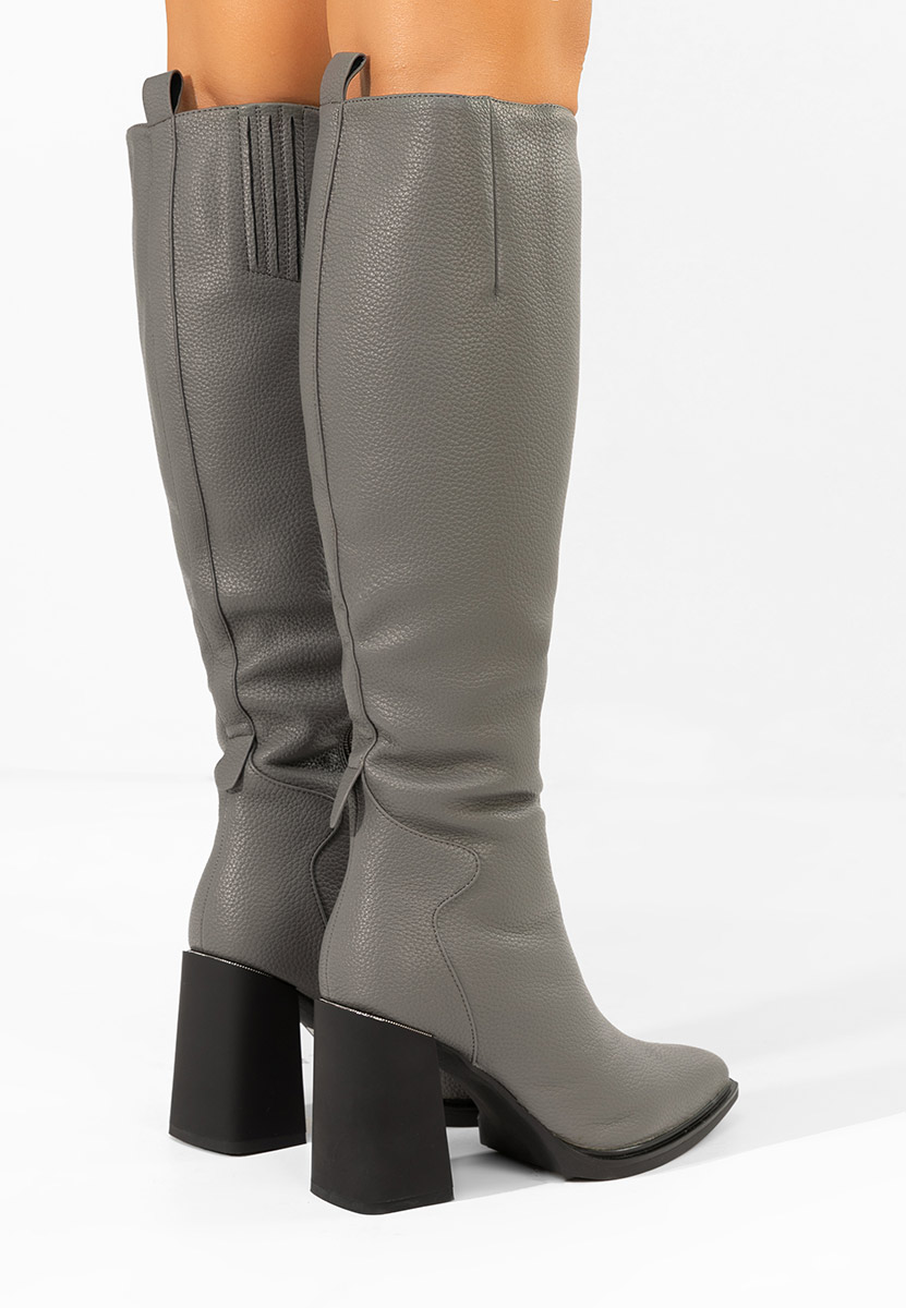 Čizmice na blok petu Ricardia sivo