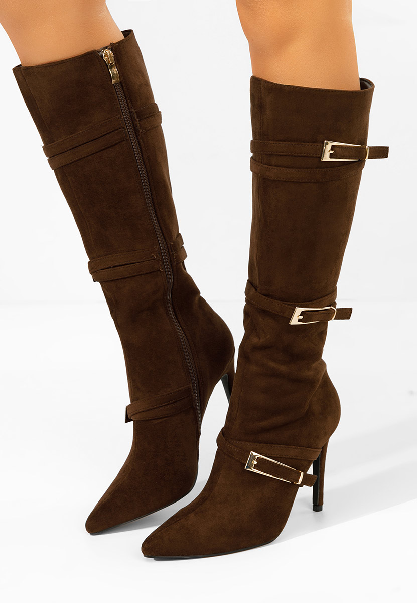 Čizme s visoku petu Ernesia braon