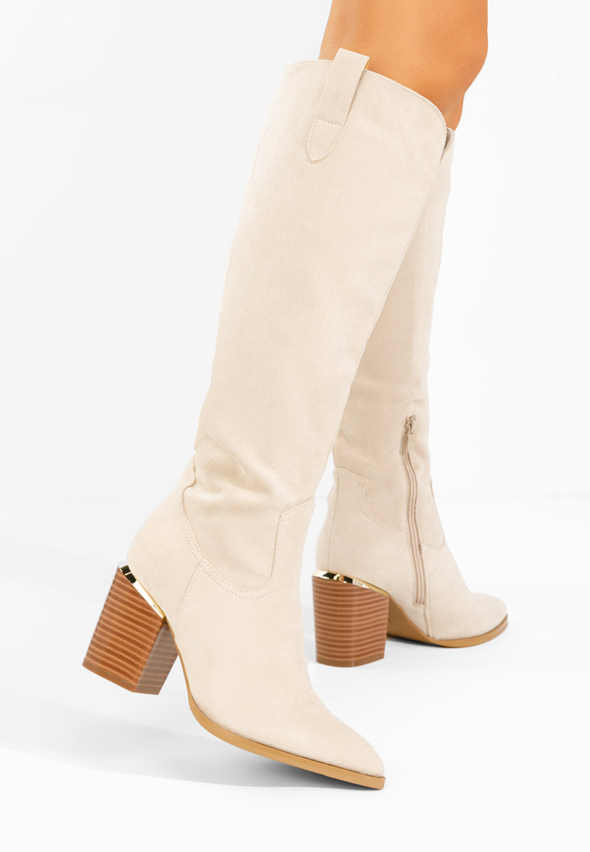 Čizmice na blok petu Jasaria bež