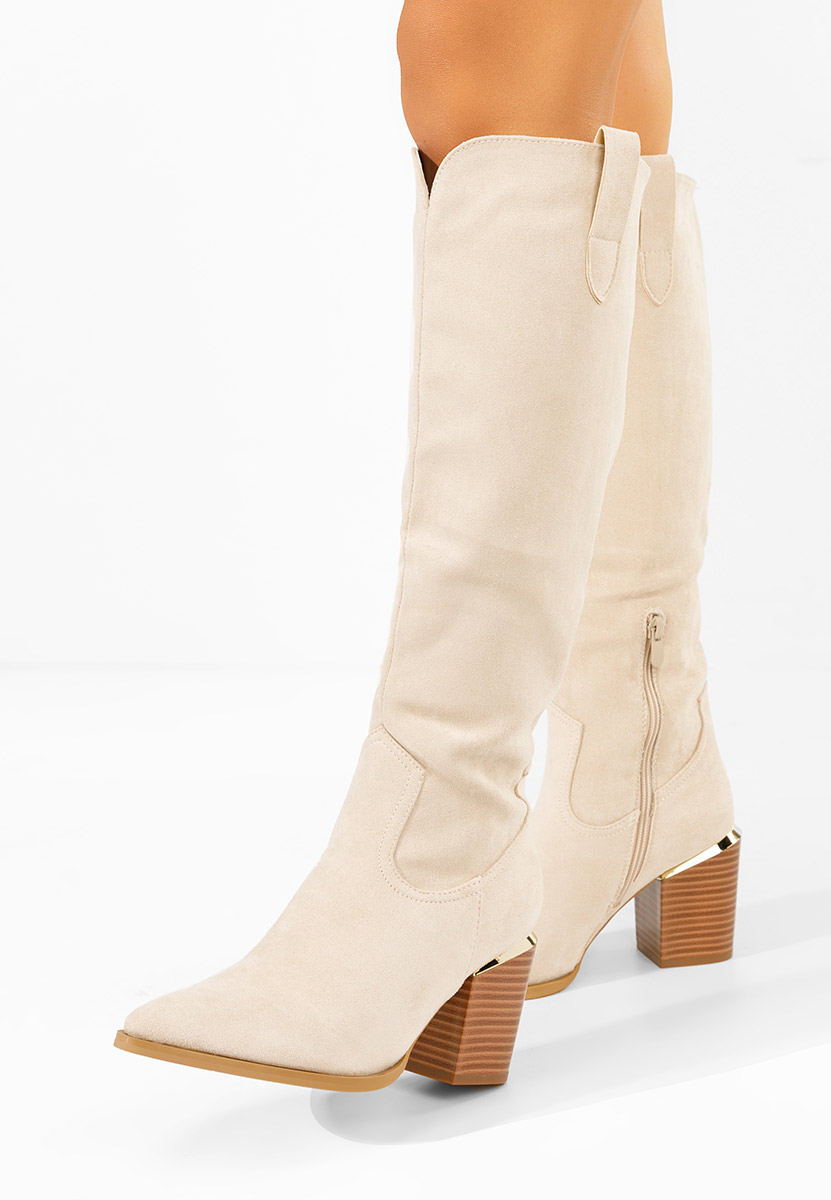 Čizmice na blok petu Jasaria bež