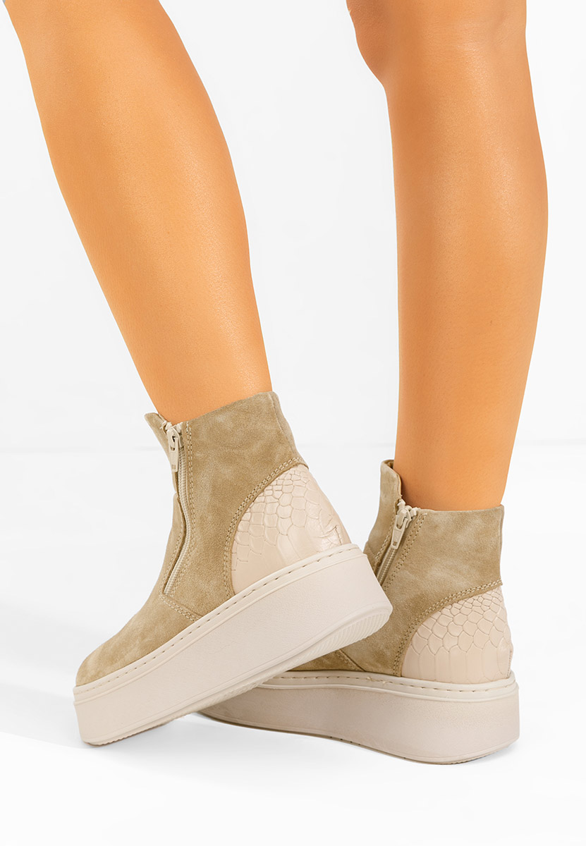 Kožne ženske gležnjače Andiora bež