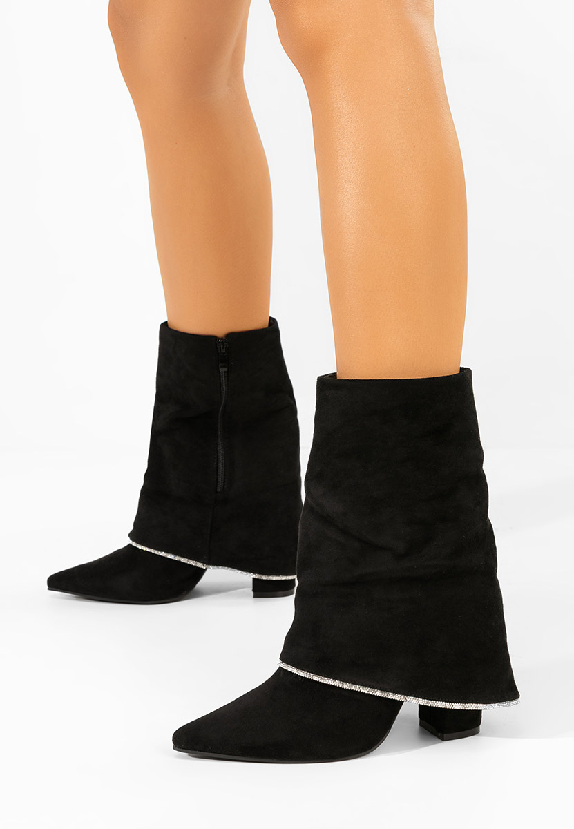 Čizme s visoku petu Nelora crno