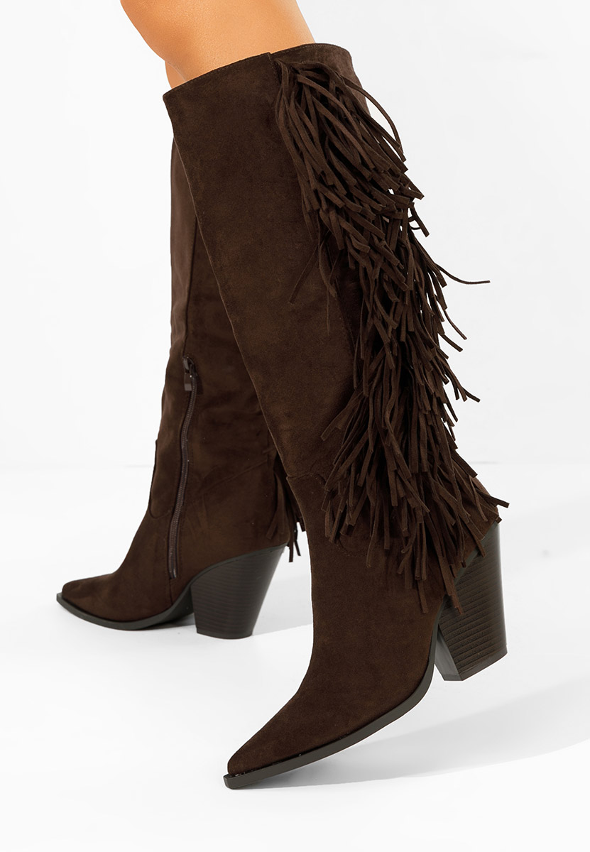 Čizmice na blok petu Brania braon