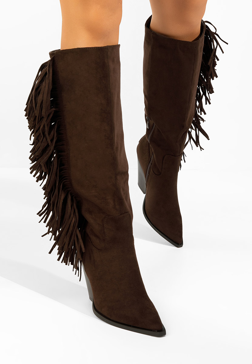 Čizmice na blok petu Brania braon