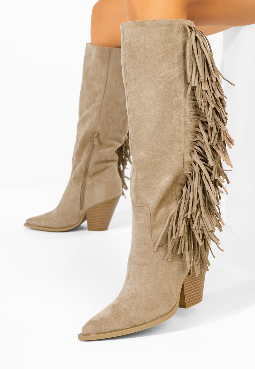 Čizmice na blok petu Brania kaki