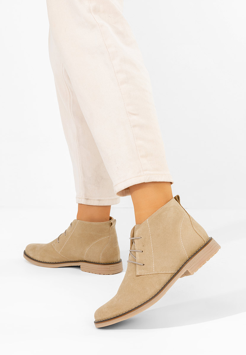 Gležnjače brušena koža Kalisa V5 bež