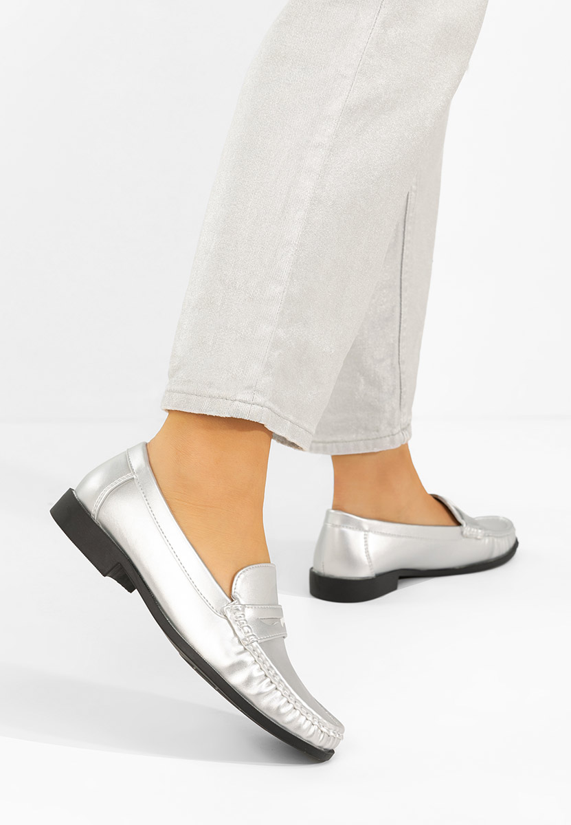 Ženske mokasinke Matildia srebrno