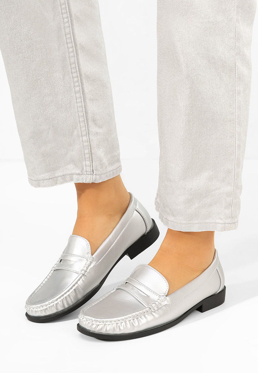Ženske mokasinke Matildia srebrno