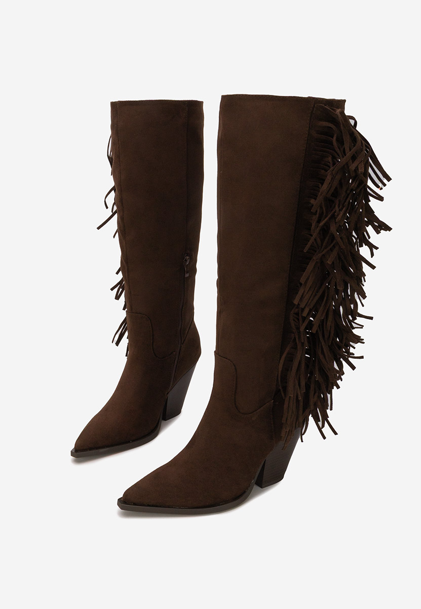 Čizmice na blok petu Brania braon