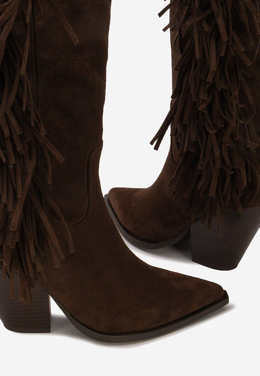 Čizmice na blok petu Brania braon