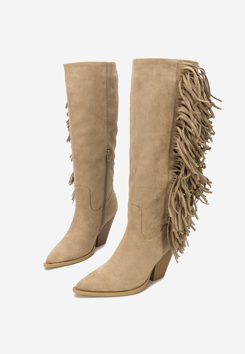 Čizmice na blok petu Brania kaki