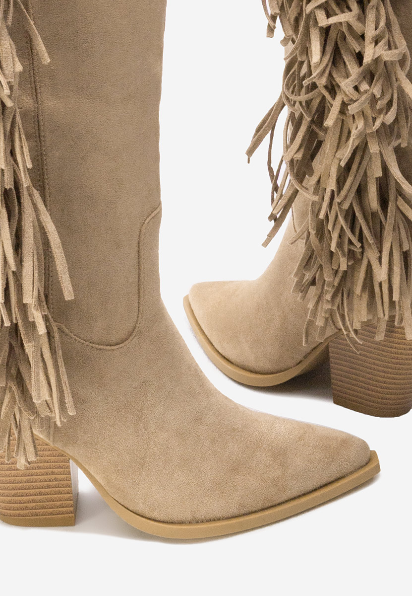 Čizmice na blok petu Brania kaki